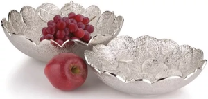 Bol à tremper en métal 1 pièce, Unique, utilisé dans la cuisine américaine en grappe décor de Table, bol à Fruits en forme ovale avec forme élégante couleur argentée dorée - Product Image 4