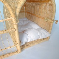 Lit pour chat en rotin naturel de haute qualité, écologique, mignon et luxueux, avec motif animal, canapé pour animaux de compagnie avec housse amovible, lavage à la main