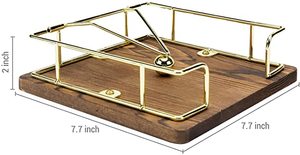 Porte-serviettes en métal enduit de poudre noire avec design classique parfait pour les accessoires de cuisine et de restaurant de table - Product Image 2