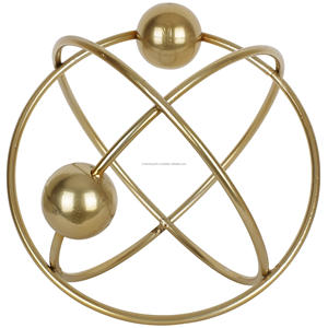 Escultura decorativa elegante de metal de aluminio con forma de bola para decoración del hogar para sala de estar escultura decorativa de latón aspecto antiguo - Product Image 3