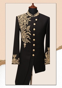 2022 nuevo HERMOSO SHERWANI DE 2017 con pantalón elegante ZARDOZI bordado de talla grande para vestido de fiesta y boda - Product Image 2