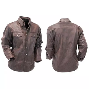 Chemise en cuir suédé pour homme, chemises en vrac de haute qualité fabriquées au Pakistan, modèles ODM/OEM, veste en cuir - Product Image 3