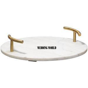 Proveedor de bandeja de servicio de mármol Plato de diseñador hecho a mano de calidad superior Clásico Elegante al por mayor Nueva bandeja de servicio de mármol - Product Image 2