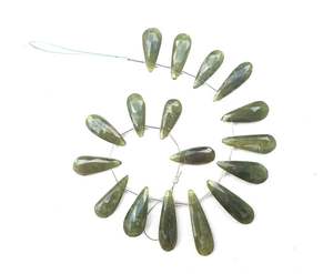 Pierre précieuse en Vessonite naturelle, 1 brin, 17 pièces, perles de Briolette à facettes en forme de poire, fabrication de bijoux faits à la main - Product Image 6