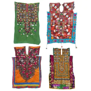 Оптовая продажа, разноцветная дизайнерская плетеная кокетка ручной работы из хлопчатобумажной ткани, этническая винтажная плетеная кокетка Banjara