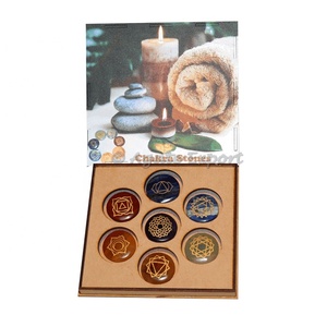 Ensemble de chakras pour la méditation et le yoga, vente en gros, 7 pierres de chakra, pierres précieuses, agate multicolores, boîte de 80-100 grammes, 20-40 mm, IN;7903232, religieux - Product Image 3