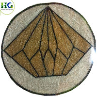1 pièce napperon pour table à manger de la ferme, perlée carrée, en verre, set rectangulaire, à la main