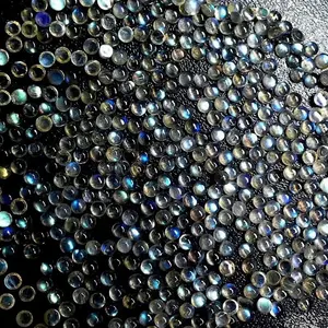 Finest Quality Best Selling 3mm Blue Flash Labradorite Smooth Round Cabochon Loose Gemstone For Jewelry Making Supplier