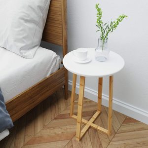 Modern Style <b>Round</b> Wood <b>Side</b> End <b>Table</b> for Dining Bedroom Balcony or Family Office-Wholesale Price - Product Image 4