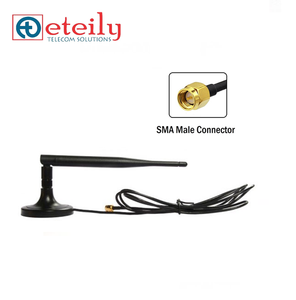 Antena magnética de goma ETEILY de 868MHz y 5dBi con cable RG174 y conector recto macho SMA fabricado en India para comunicación - Product Image 1