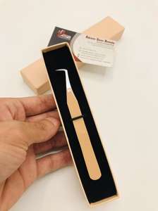 Pinzas de extensión de pestañas de volumen de bota delgada profesional de 90 grados personalizadas Punta puntiaguda de acero inoxidable sostenible Etiqueta privada - Product Image 6