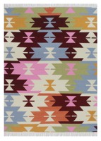 Tapis Kilim Puzzle Moderne Imprimé Design Tissé à la Main Carré Plat Qualité Supérieure Laine Douce Lavable Réversible Anti-taches