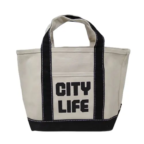 City Life Trendy Designed Factory Direct Supply Canvas Bag Style Hit Color Shoulder Handbag Beach Bag