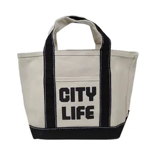 City Life Trendy Designed Factory Direkt versorgung Canvas Bag Style Hit Farbe Schulter Handtasche Strand tasche