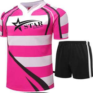Camiseta de rugby de poliéster 100% de alta calidad con logotipo de equipo personalizado uniforme de fútbol transpirable al por mayor - Product Image 5