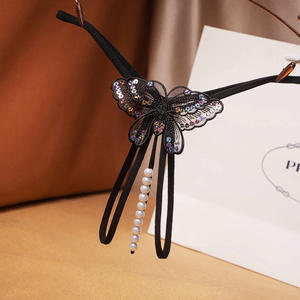 JY166 المرأة الساتان T-String منخفضة الارتفاع الدانتيل متعددة حزمة ألوان مختلفة الديكور نصف نوع الانزلاق - Product Image 3