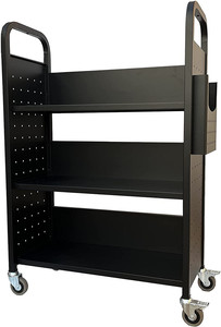 Thư Viện cuốn sách Xe đẩy hiệu sách cuốn sách kim loại sắt hiện đại nội thất trường học thiết bị trường học sắt Kệ giỏ hàng nóng bán <span class=keywords><strong>3</strong></span> lớp - Product Image 2