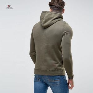 Vente en gros de sweat à capuche pour homme 100% coton de haute qualité vert ajusté blanc brodé anti-rétrécissement anti-rides grande taille tricoté - Product Image 2
