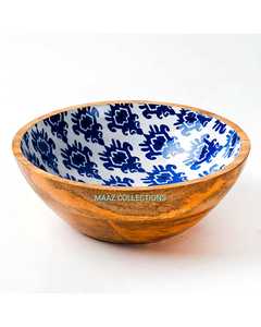 Tazón para servir ensalada de madera con mango ecológico de alta calidad Extra grande con esmalte personalizado al por mayor - Product Image 1