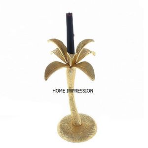 Portavelas de diseño de hoja de Granada elegante, candelabros de Metal decorativos interiores hechos a mano, soporte para proveedores mayoristas - Product Image 4