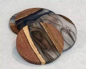 Sous-verres à thé en résine de bois de haute qualité ensemble de 4 pièces articles ménagers hôtel Restaurant vaisselle sous-verres pour boissons sous-verres en résine personnalisés - Product Image 5