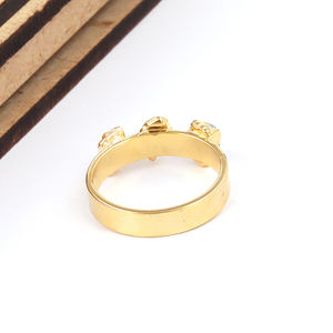 แหวนเพชร Labradorite Garnet & Herkimer,แหวนเพชรแร่ธรรมชาติแบบเรียบหรูดูดีแหวนพลอยหยาบสำหรับผู้หญิง - Product Image 4