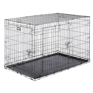 Ferplast katlanabilir köpek kafesi köpek INN 120 eğitim kalem, Metal kasa, bölücü paneli dahil, çift kapı emniyet mandalı, siyah