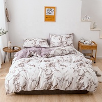 Parure de Lit d'Hôtel de Luxe en Polyester avec Drap-Housse, Couette et Couvre-Lit
