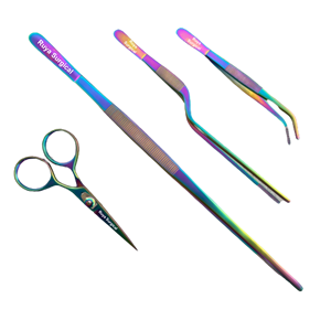 ชุดคีมคีบชุบสเตนเลสทรงกลม4ชิ้น,แหนบหัวมุมเล็กๆหัวมนชดเชยแม่นยำสีทอง CE ISO - Product Image 3