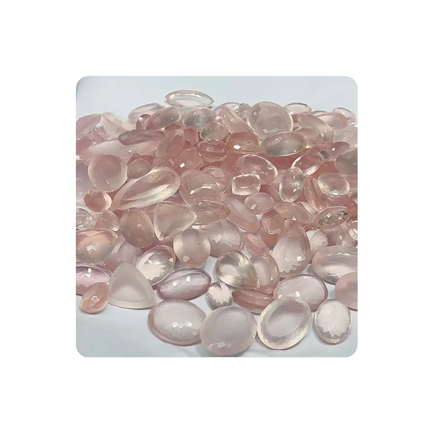 Pedra preciosa de <span class=keywords><strong>corte</strong></span> de pedra preciosa rosa quartzo rosa fornecedor na índia