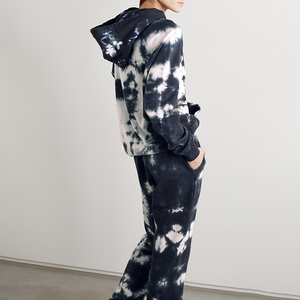 Custom printing Cotton Tie Dye gym Sweatshirt and Sweatpants Tracksuits Set for women - Product Image 3