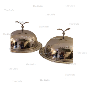 Beurrier au design fabuleux, forme ovale, beurrier en acier inoxydable écologique avec finition décorative martelée - Product Image 2