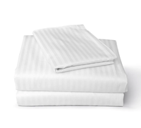 Drap Housse Blanc 210 TC Coton Satin Rayé pour Hôtellerie et Maison Coton Turc Textile Hôtelier Drap de Gros