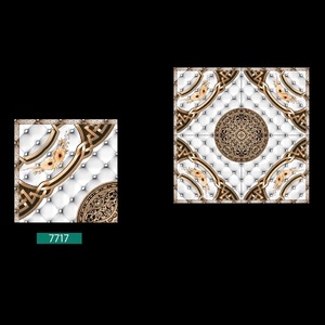 40x40cm กระเบื้องปูพื้นพอร์ซเลนเคลือบเงาสีขาวและสีดำดีไซน์แบบราชวงศ์ - Product Image 5