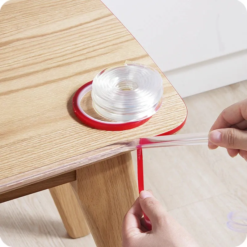 Şeffaf mobilya koruyucu köşe süslemeleri kauçuk masa plastik kenar şeridi