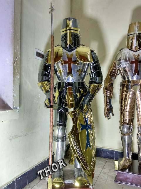 Traje de armadura templaria de caballero Wearable de cuerpo entero de óxido  de acero inoxidable Medieval, traje de Halloween