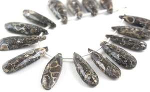 ลูกแพร์เจียระไนสีน้ำตาล15ชิ้นลูกปัดพลอยเทอร์ริตล่าอาเกตธรรมชาติสำหรับการทำเครื่องประดับแฮนด์เมด - Product Image 3