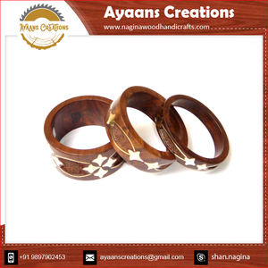 AYAANS 2024 superventas brazaletes de madera pintados a mano alto pulido hecho a mano accesorio de moda precio de fábrica - Product Image 6