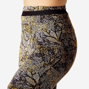 Printed Mid Waist Knee Length Yoga Pants Pockets Tummy Control Breathable Fable Tic <b>Trousers</b> for Women Running Workout Fitness - Product Image 4