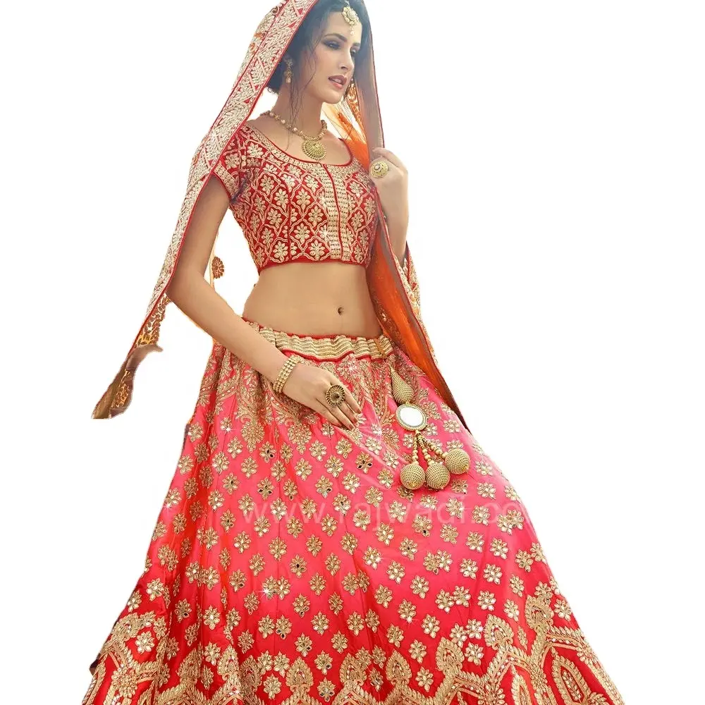 Bollywood cô dâu lehenga trong màu đỏ phong phú Crafted với chủ đề thêu Sequins làm việc bởi bộ sưu tập Ấn Độ surat 2023 bán buôn tỷ lệ