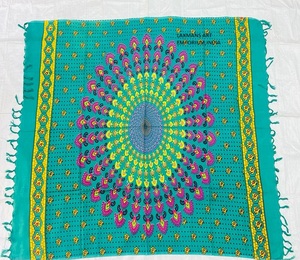 Multi Colours Mandala Printed Rayon Pareo <b>Sarongs</b> With Fringes Wholesale Supplier From India Rayon pareo <b>sarongs</b> wholesale - Product Image 2