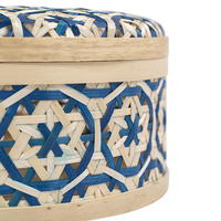 Panier de rangement nouveau Design avec couvercle, boîte en bambou tissé, panier de rangement, vente en gros