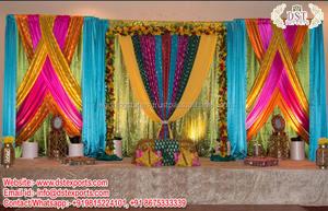 Fêtes de mariage Toile De Fond Colorée Drapage Plus Dynamiques Mariage Haldi Toile De Fond et Rideaux Belle et Colorée De Mariage Drapé - Product Image 2