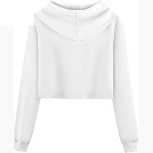 Sudaderas con capucha cortas de algodón con capucha de invierno con impresión de logotipo personalizado para mujer con posición de logotipo frontal - Product Image 2