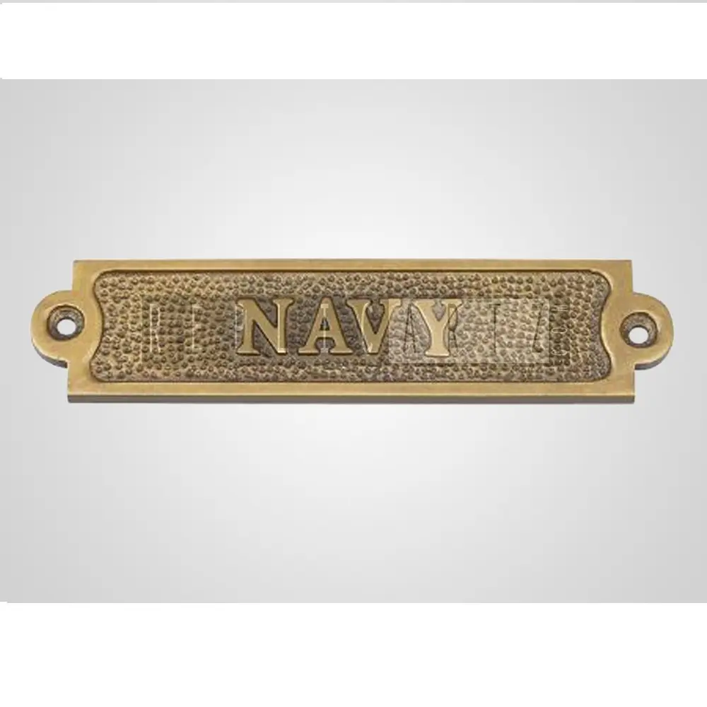 Antique Brass Navy Sign Vintage Plaque Nautical Wall Hangings Plaque Wall Hanging Home Room