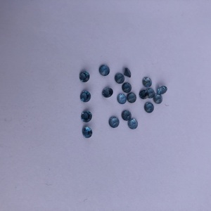 Topacio Azul Londres Natural de 6 mm, Talla Redonda Facetada, Gema Suelta Semipreciosa para Fabricación de Joyas, Collar, Pulsera, Anillo, en Línea - Product Image 1