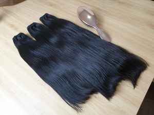 Vente en gros de cheveux humains vierges vietnamiens 100% soyeux, double trame, lisses naturels, 8''-32'', haute qualité, même longueur, échantillon - Product Image 6