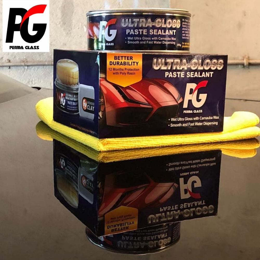 Малайзийский ПГ Перма стекло ультра Глянцевая паста герметик Набор для полировки воска + полоса 80 г + губка-аппликатор