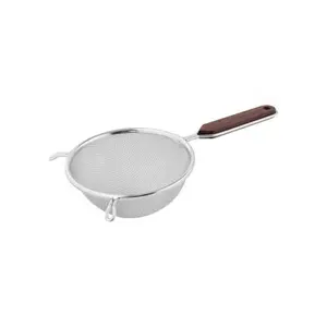 Made in Japan Cooking Strainer with Single Fine Mesh, Two Ears to Sit over Bowls Diana Wood Handle Strainer S