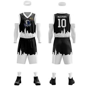 Vente en gros d'uniformes de basket-ball personnalisés Nouveau design sublimé Bsci Sportswear Nouvel été imprimé Uniformes de basket-ball Vente en gros - Product Image 1